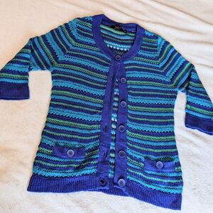 DEX 3/4 Sleeve Colourful Cardigan Size S